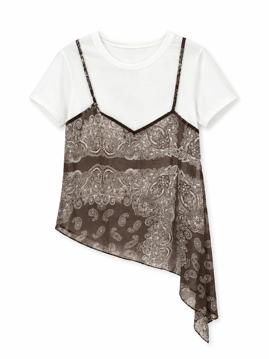 T-shirt con top bandana