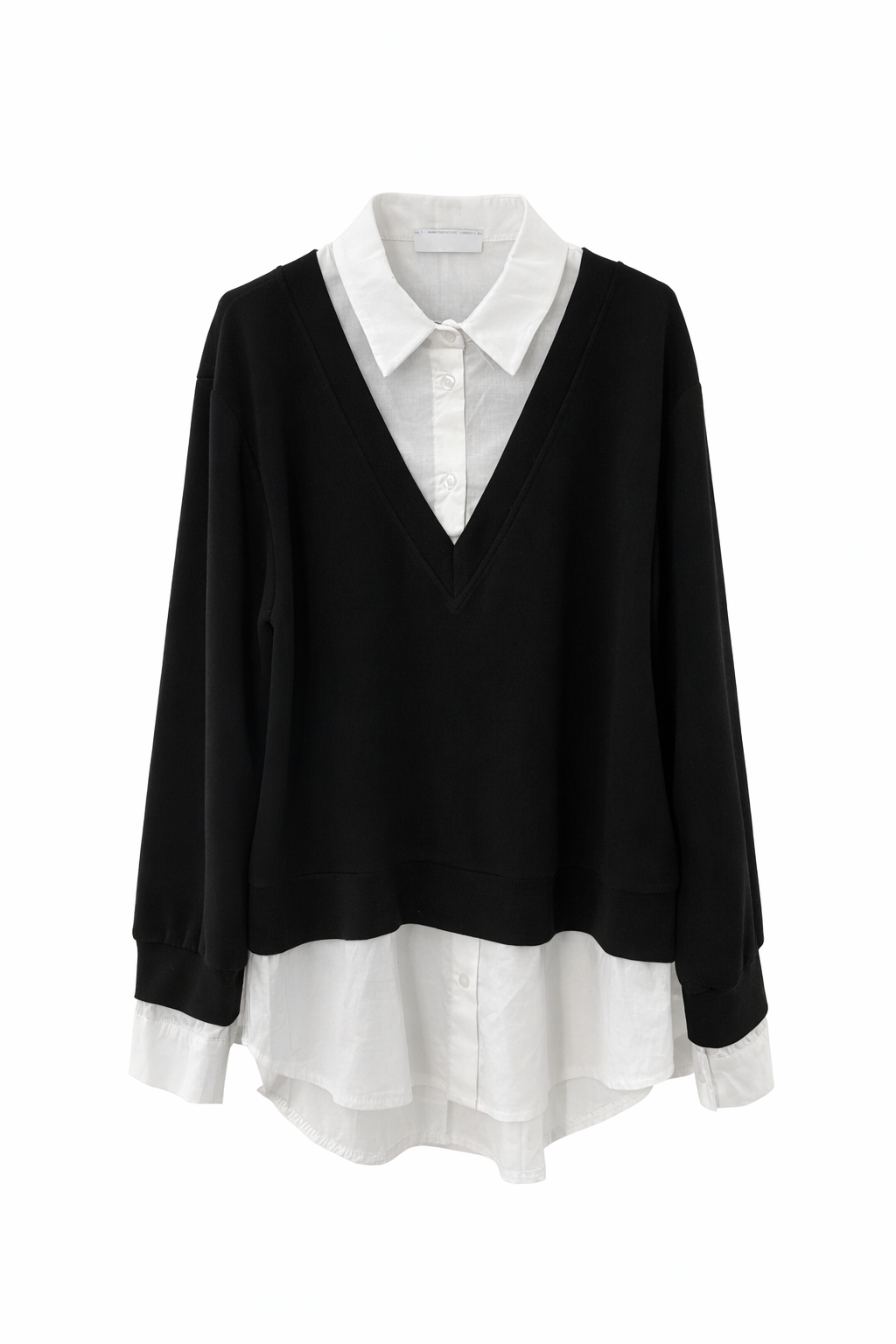 Felpa nera con interno camicia