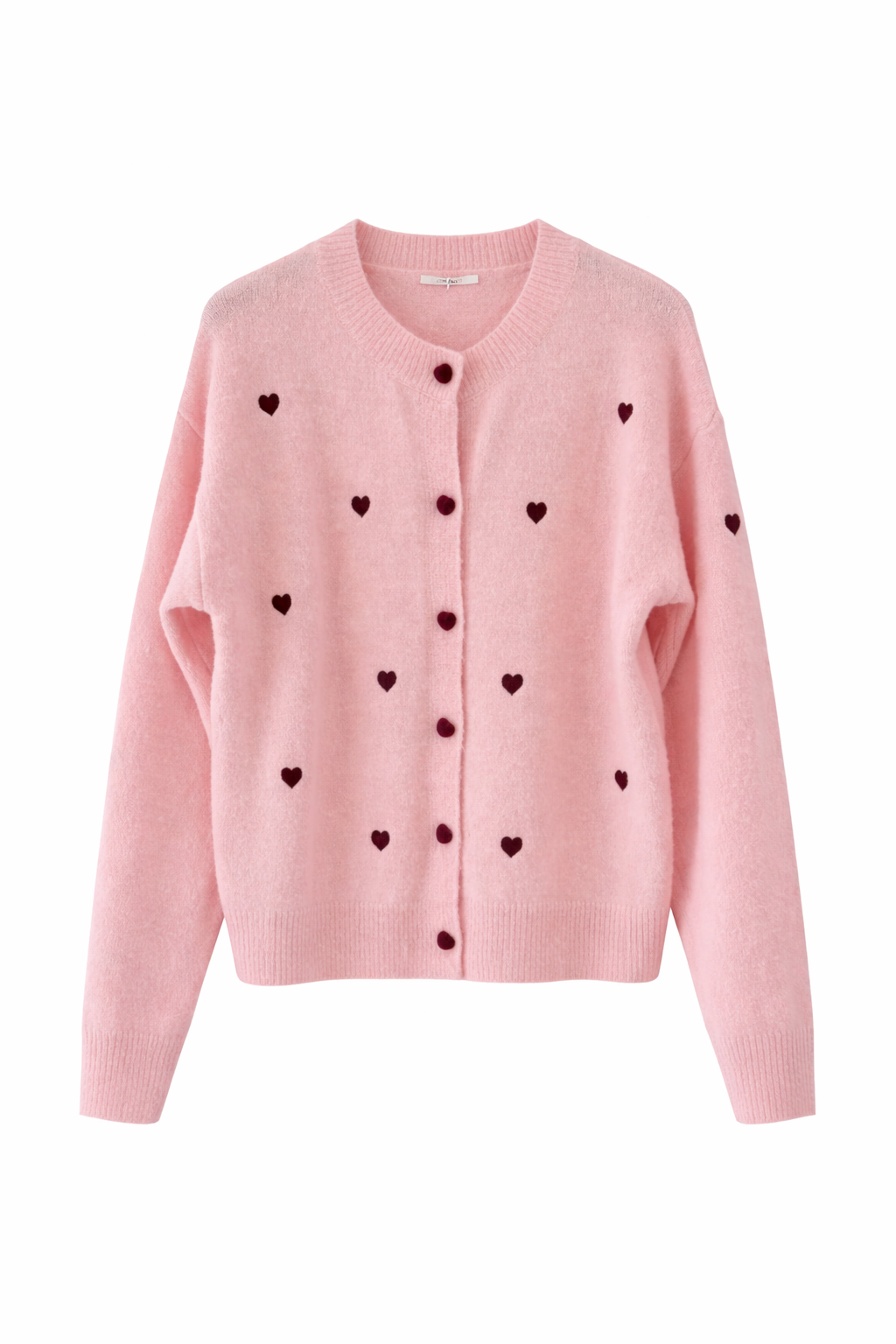 Cardigan cuori rosa