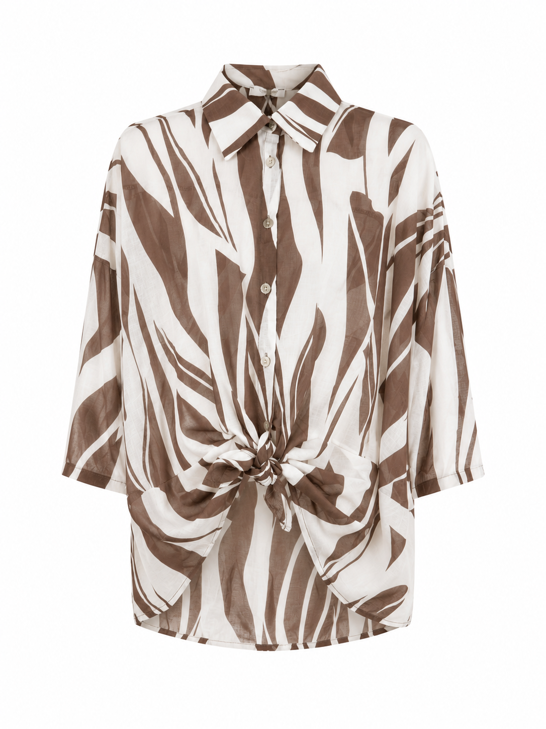 Camicia nodo foglie marrone