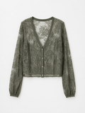 Cardigan pizzo verde