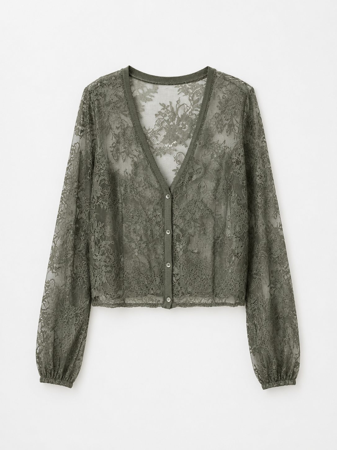 Cardigan pizzo verde