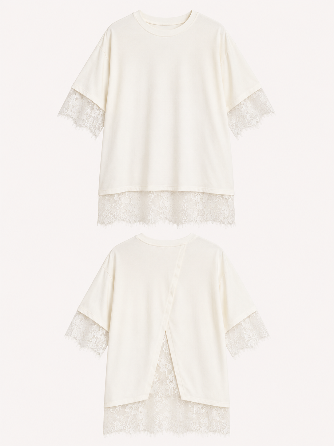 T-shirt pizzo bianco