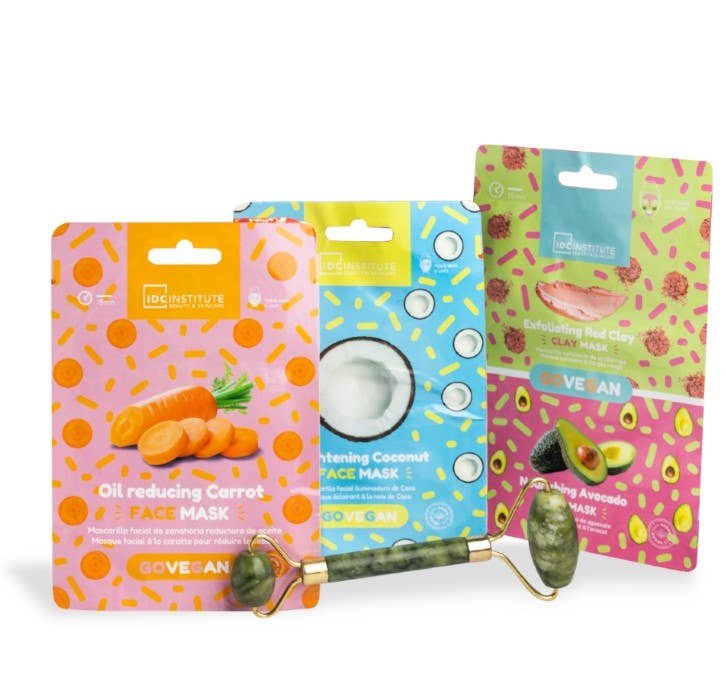 Idc Institute, confezione da 1 Jade Roller+3 maschere per il viso