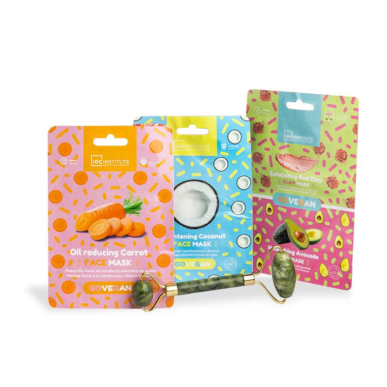 Idc Institute, confezione da 1 Jade Roller+3 maschere per il viso