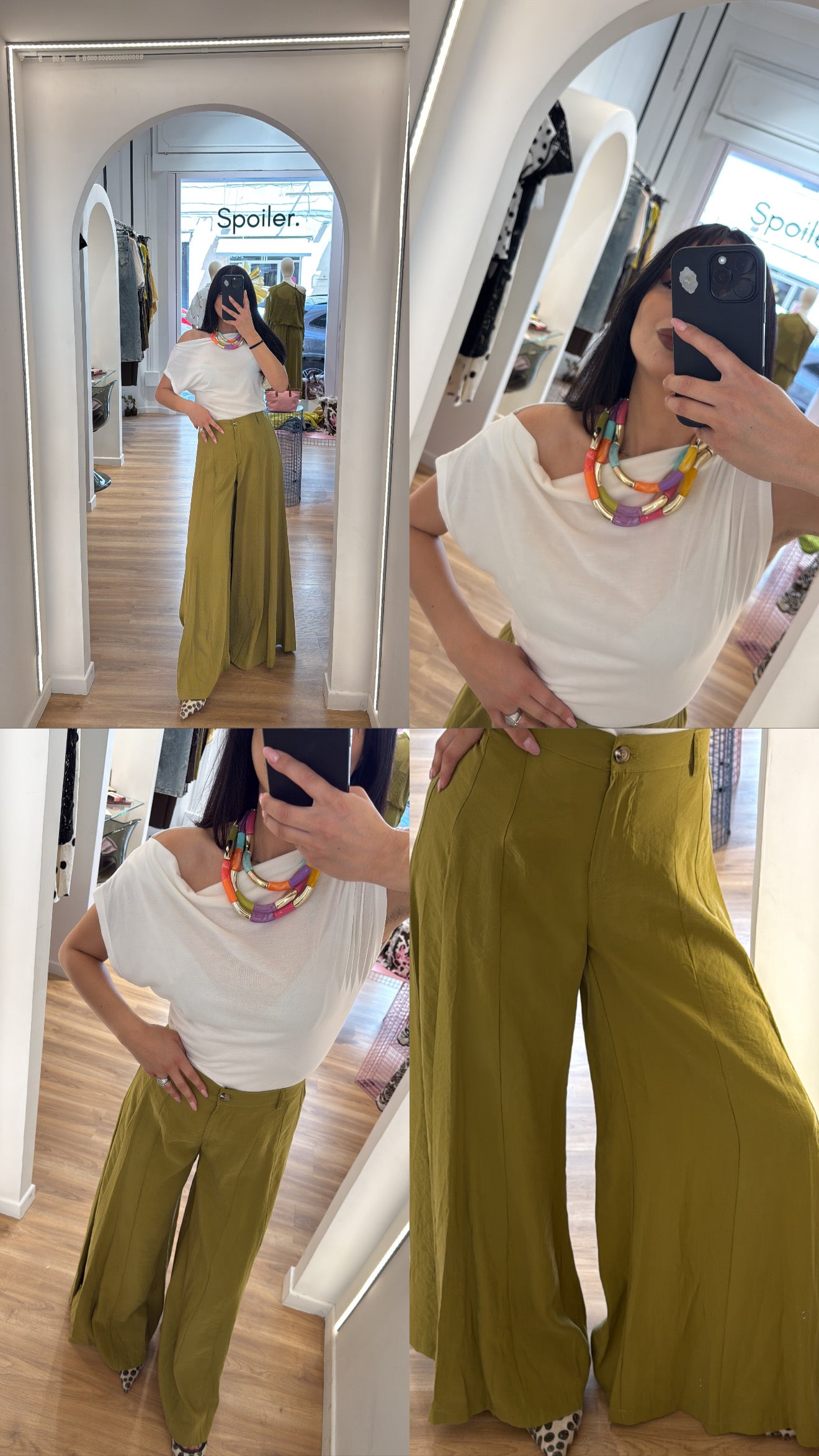 Pantalone ampio verde