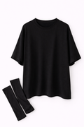 T-Shirt con manicotti nero