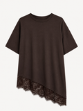 T-shirt over marrone pizzo