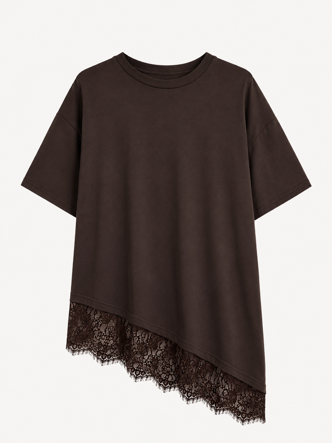 T-shirt over marrone pizzo