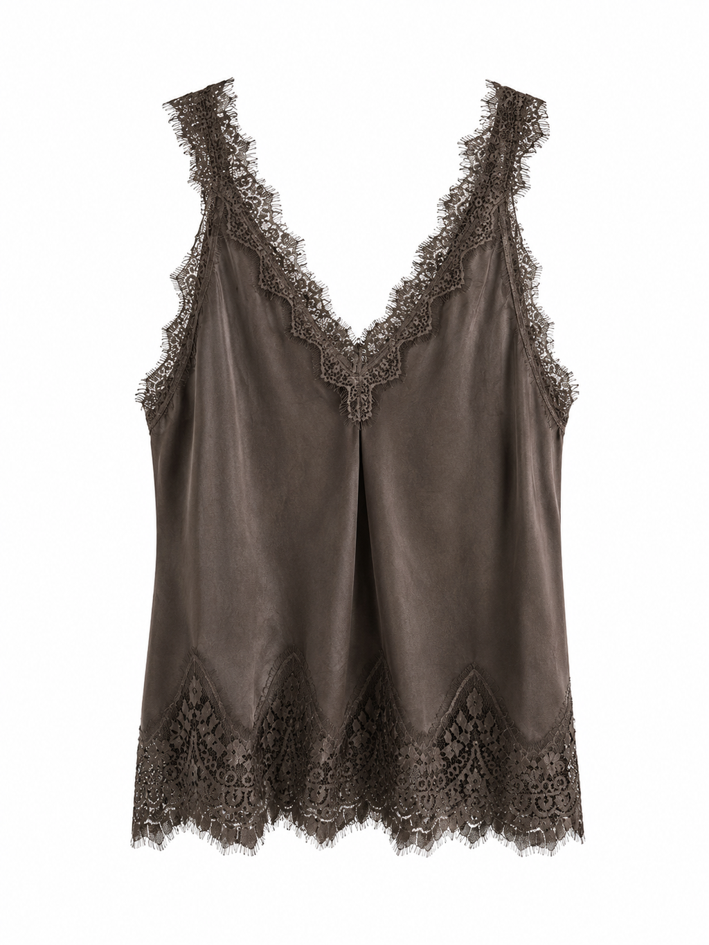 Top pizzo marrone