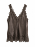 Top pizzo marrone