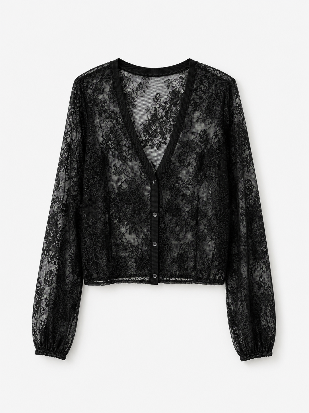 Cardigan pizzo nero