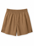 Shorts popeline marrone