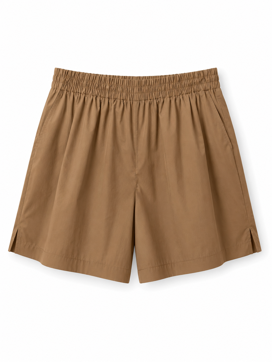 Shorts popeline marrone
