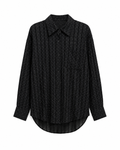 Camicia Over Nera Strass