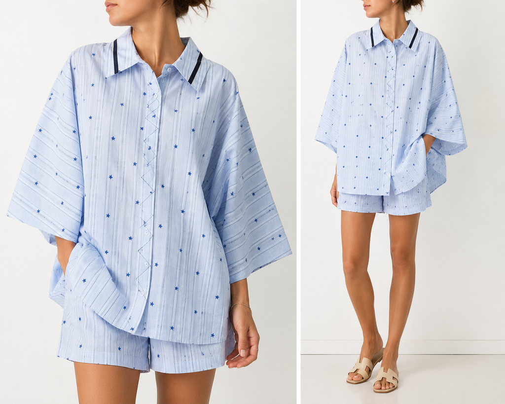 camicia a pipistrello stelle