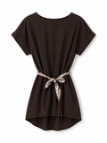 Abito popeline cintura foulard