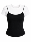 T-shirt con canottiera