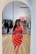 Set camicia + pareo tigre rossa