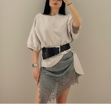 T-shirt abito Beige