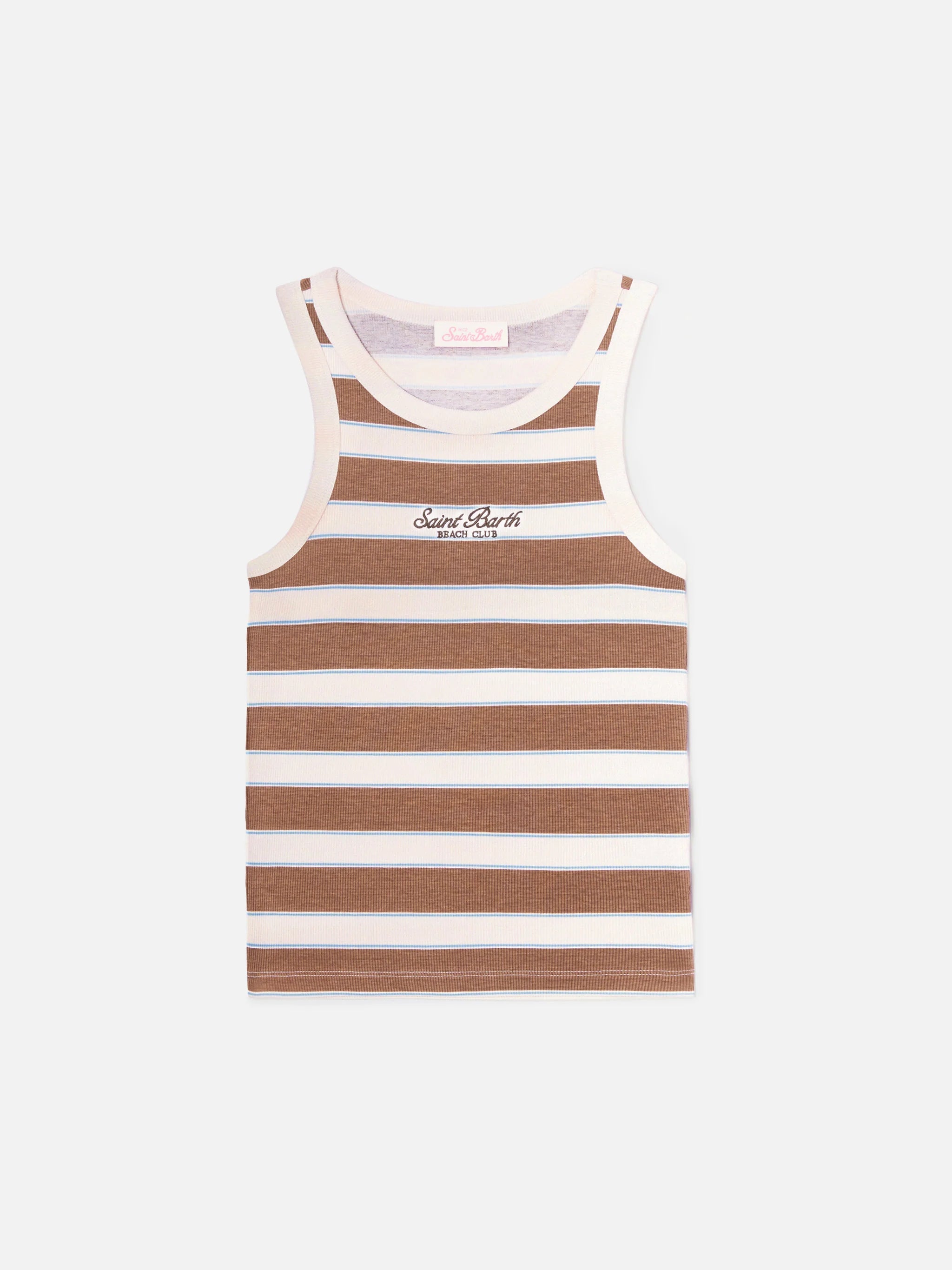 Tank Top Marrone/bianco