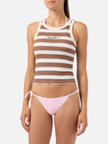 Tank Top Marrone/bianco