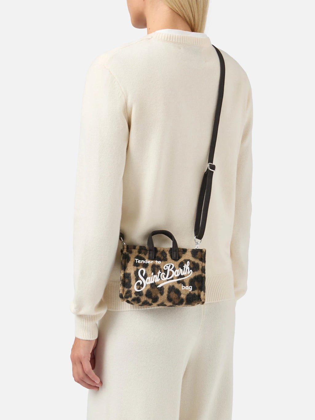 PHONE BAG FELT - Borsetta LEOPARDATA