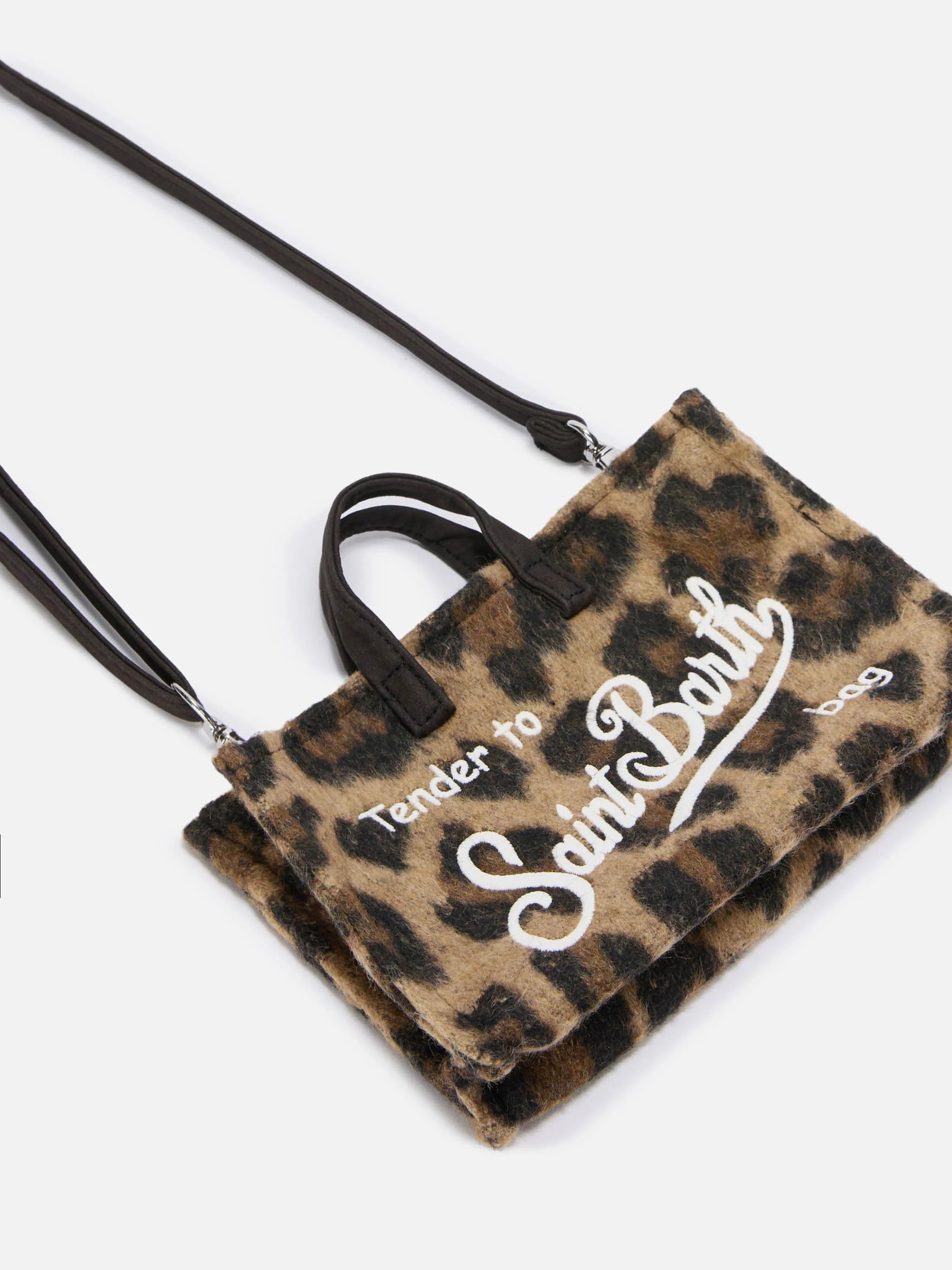 PHONE BAG FELT - Borsetta LEOPARDATA