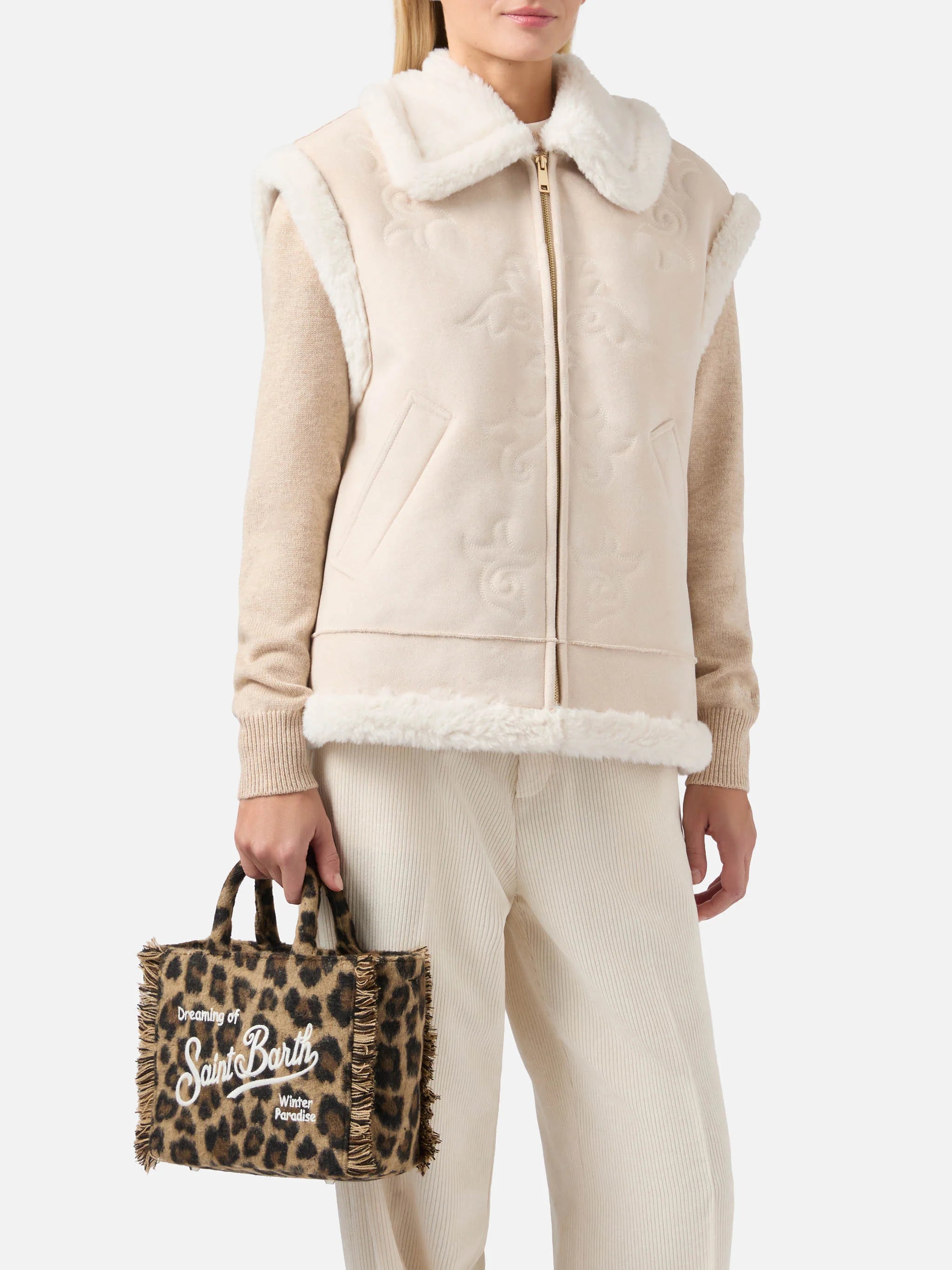 VANITY MINI FELT - Borsa leopardata