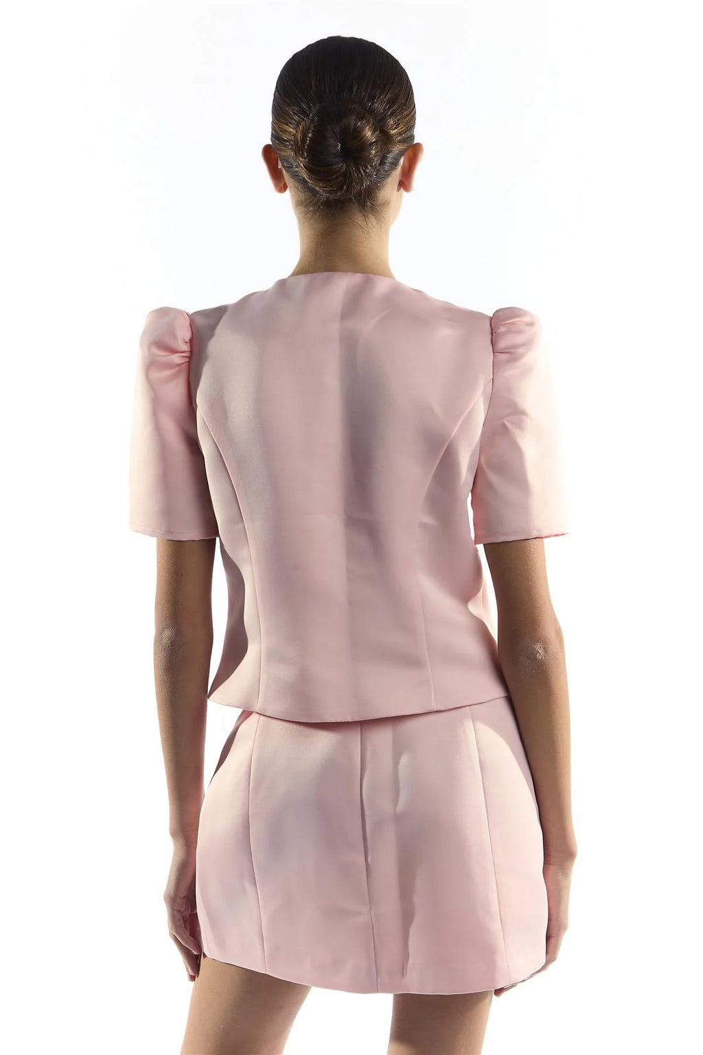 Blusa Rosa con Chiusura a Bottoni