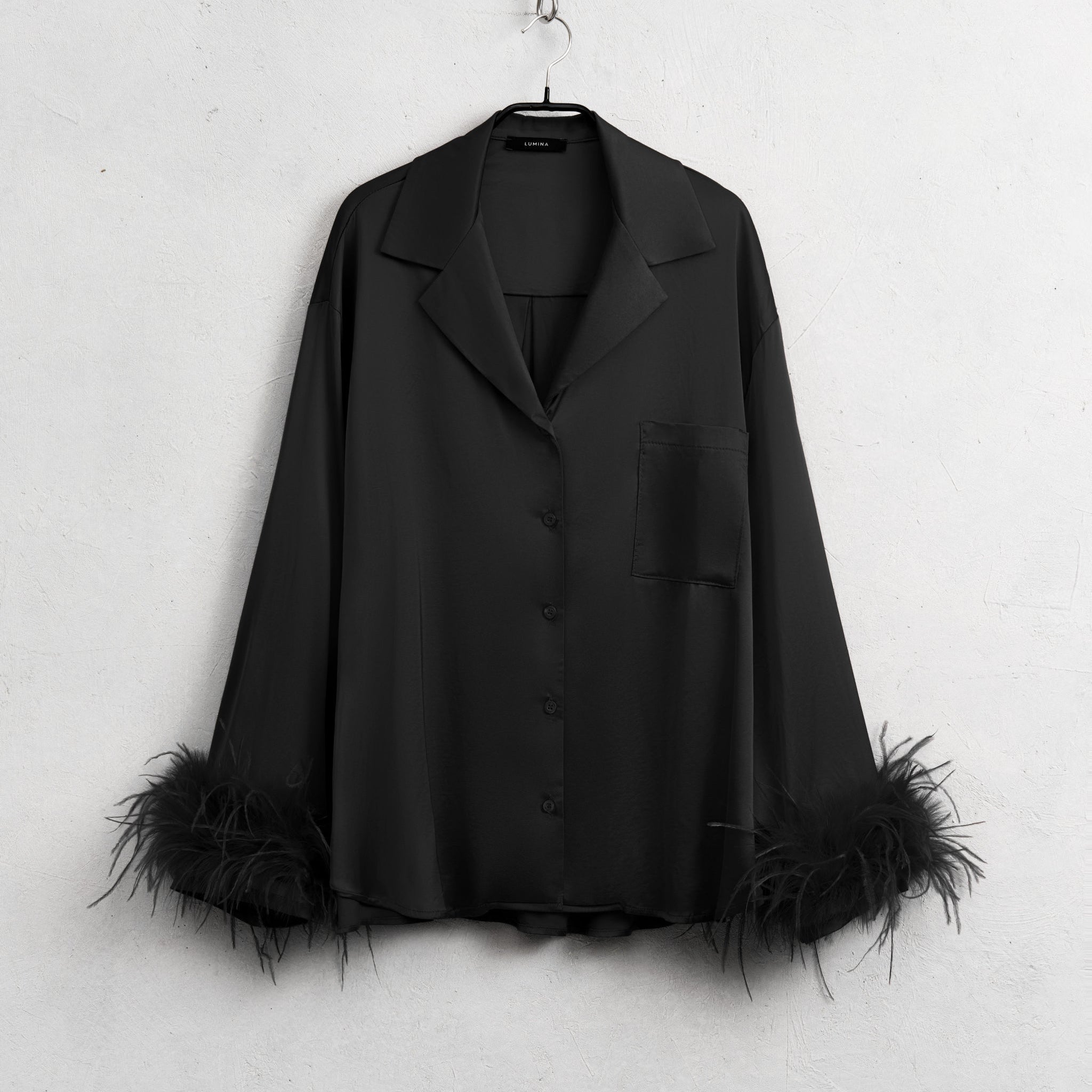 Camicia piume nero
