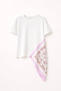 T-Shirt bianca con inserto foulard
